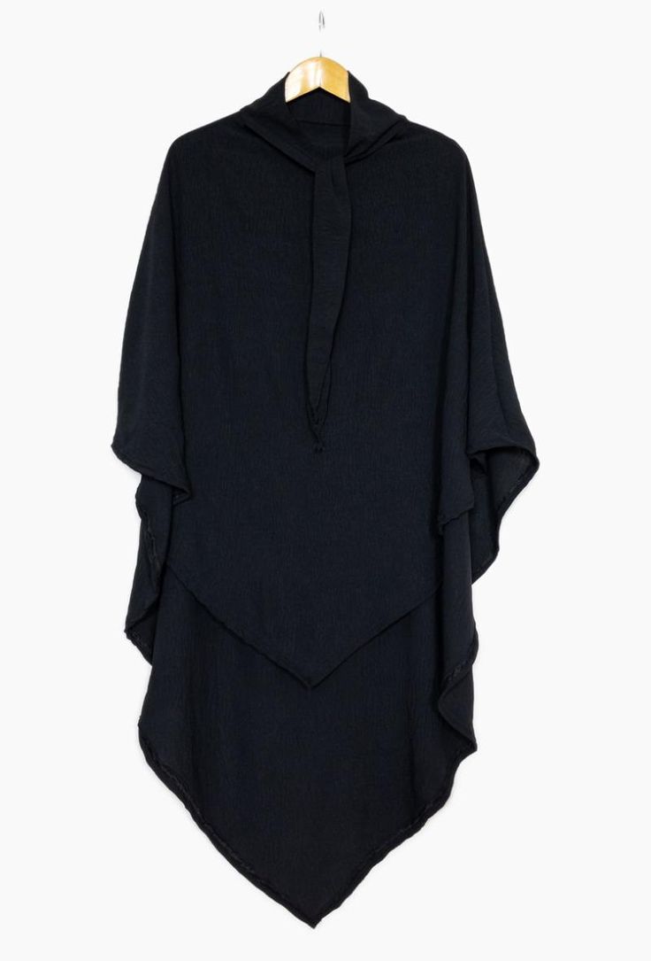 3 Layer hijab black / Elegant look with full coverage and all-day comfort.