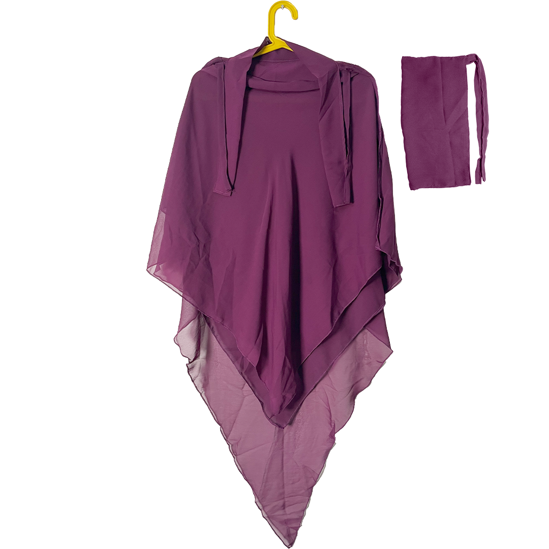 3 Layer Hijab Purple /Great for casual wear, office, festive, or formal events.