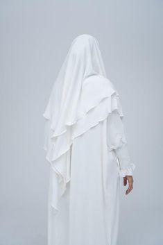 3 Layer Hijab White / Lightweight, non-slip, and easy to wear all day.
